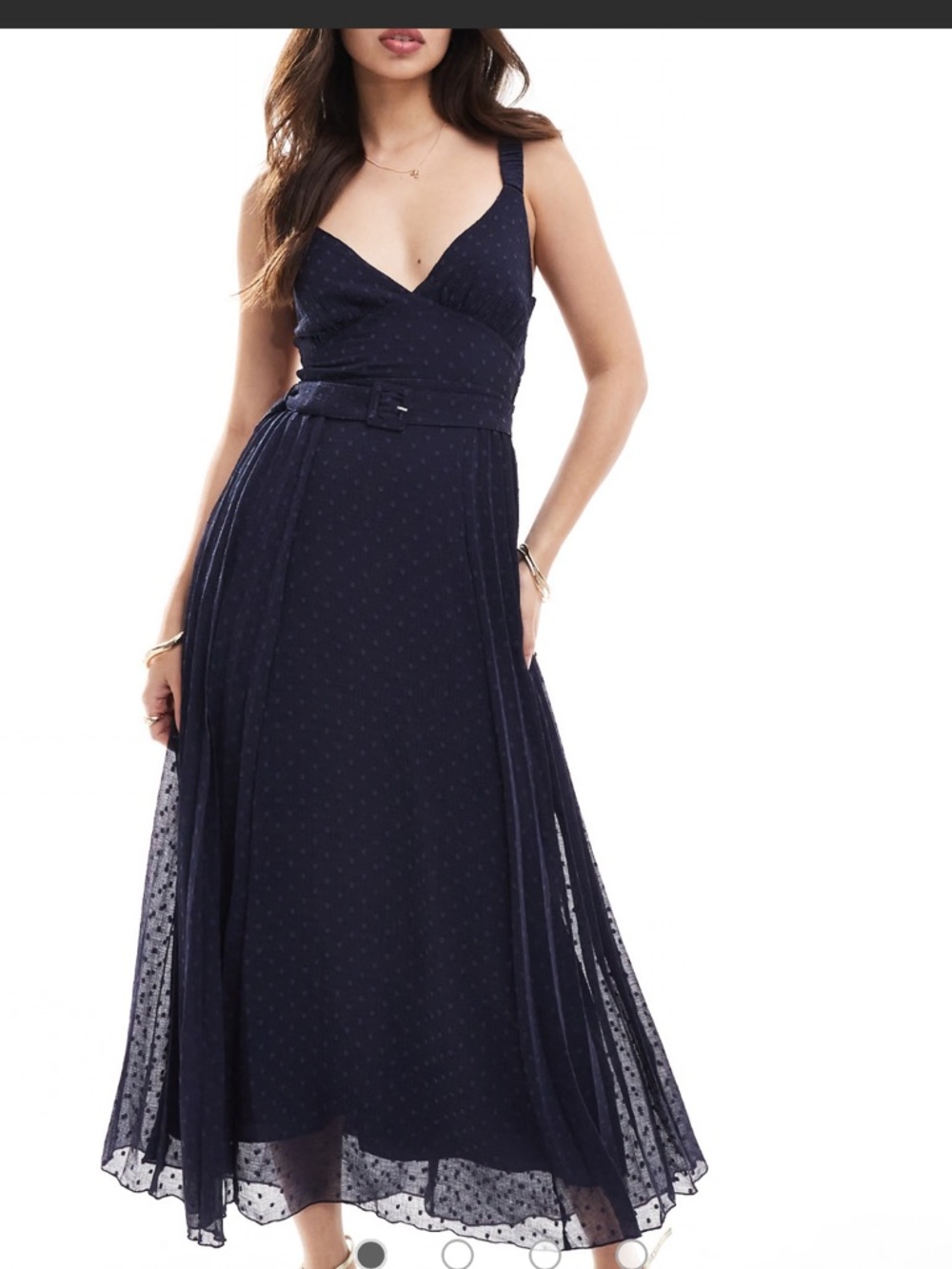 ASOS Navy Polka Dot Wrap-Style Maxi Dress
